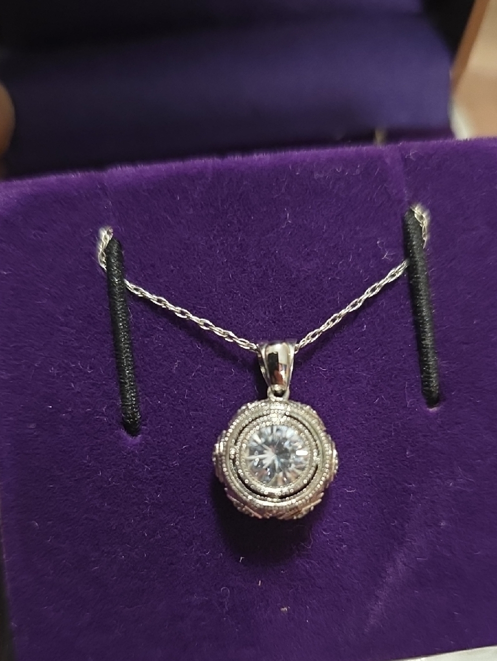 Sterling Silver Antique Style CZ Pendant